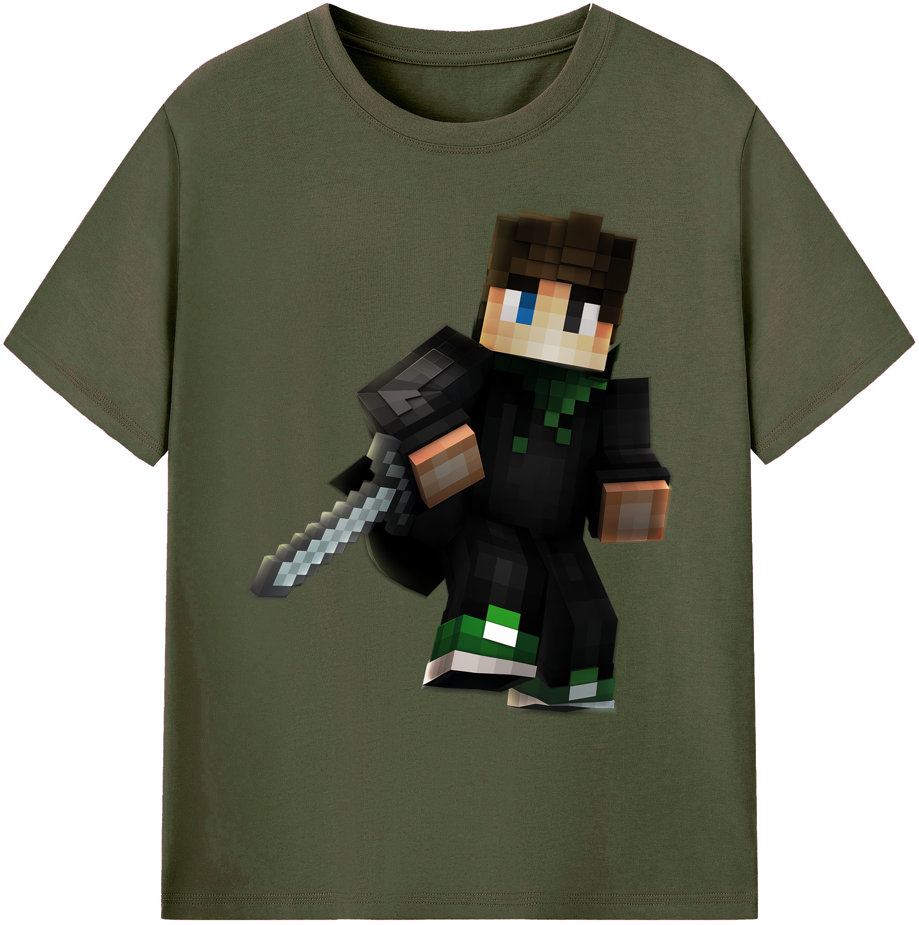 （画像用） マインクラフト ブロックの世界 Minecraft MC Block world 綿100％ メンズ半袖Tシャツ｜肌触りやわらか＆通気性